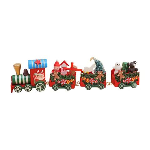 Wooden Xmas Train Ornament