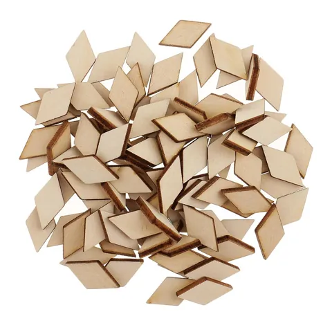 Wood Rhombus Shape Plaque