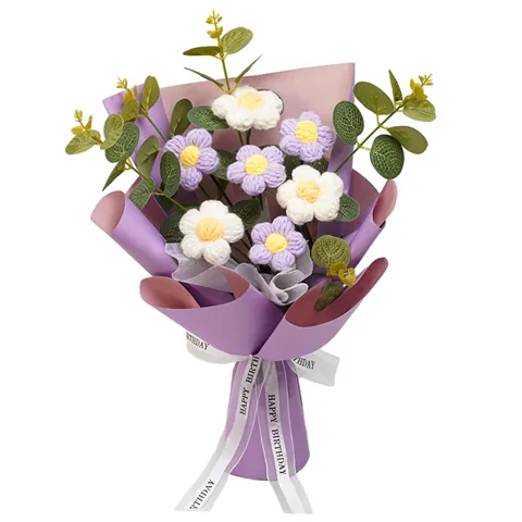Crochet Flower Bouquet Violet