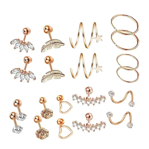 Earrings Set 20x Rose Gold