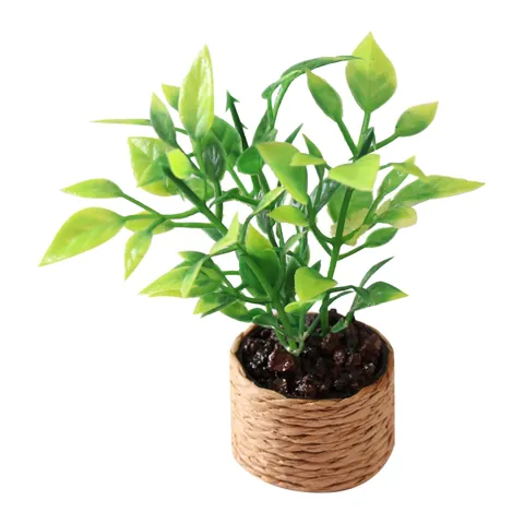 1/12 Doll House Plastic Potted Plants Micro Landscape Decor