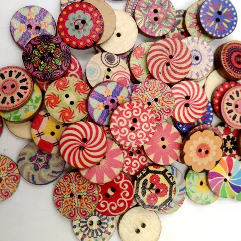 Round Wooden 2 Hole Buttons