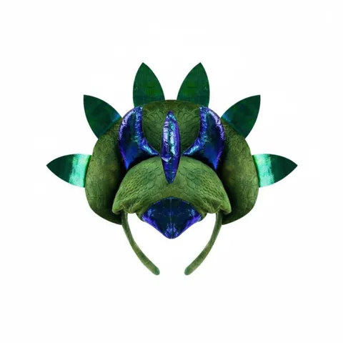 Triceratops Headband Green