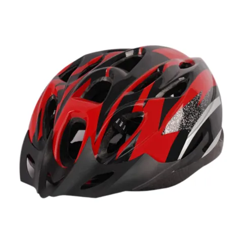 Bike Helmet With Visor Red