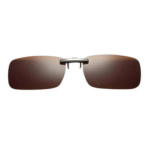 Polarized Clip On Sunglasses Brown