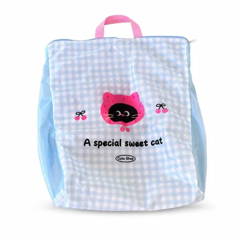 Laundry Bags – Black with White Cat Graphic