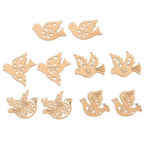 Wood Birds Shapes