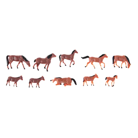 Painted Farm Animals 10 Pieces 1/87 HO Scale