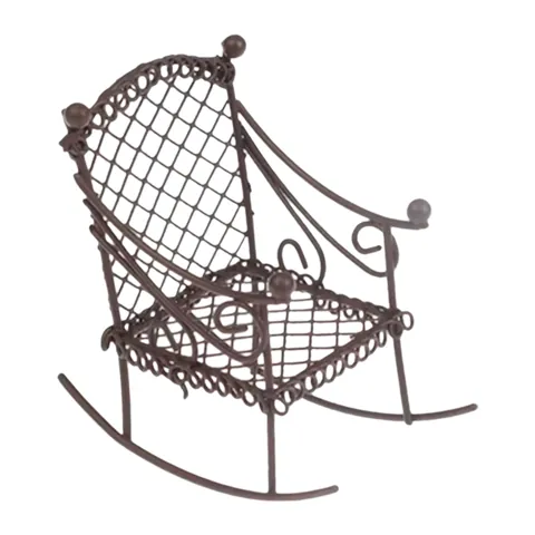 Miniature Iron Rocking Chair Tiny for Doll House Photo Props