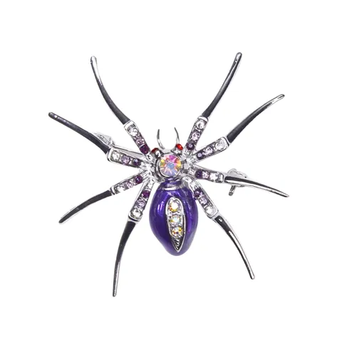 Spider Brooch Purple