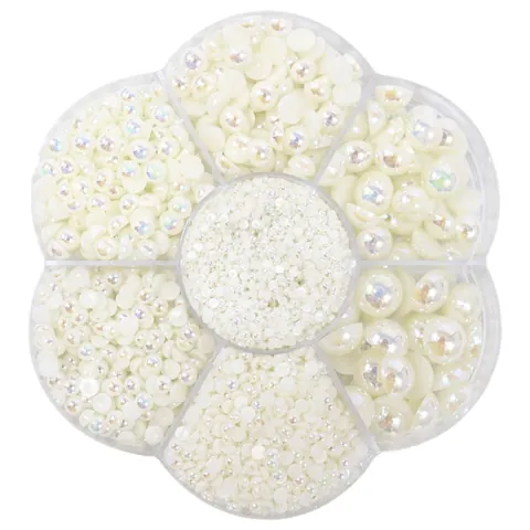 Half Pearl Flatback Beads