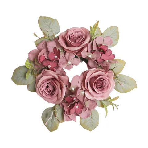 Rose Flower Wreath Candle Ring