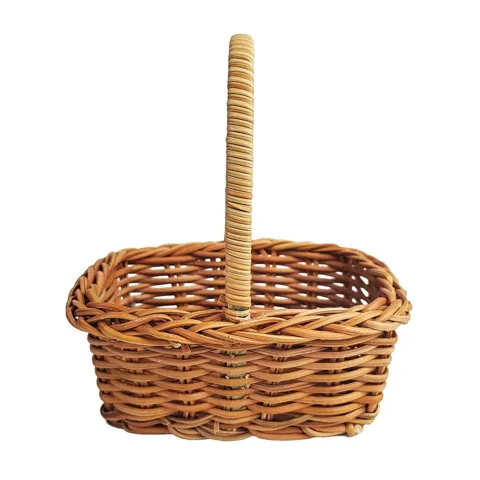 Mini Rattan Woven Basket with Handle DIY Toy for Micro