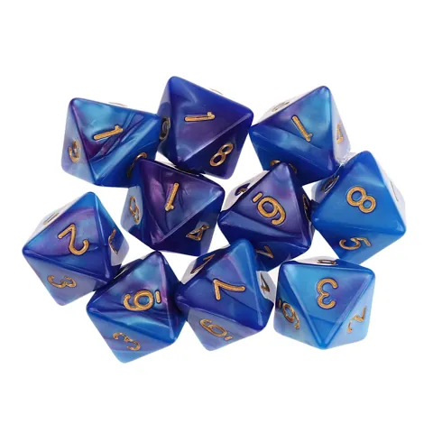 D8 Polyhedral Dice Blue Purple