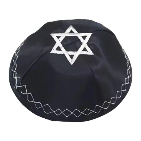 Embroidered Skull Cap Black