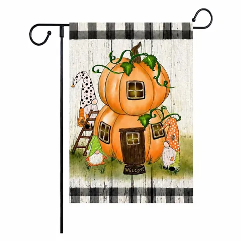 Plaid Pumpkin Garden Flag