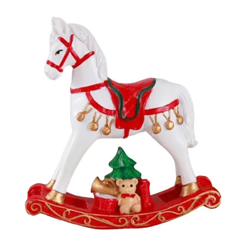 Christmas Rocking Horse Decor Red