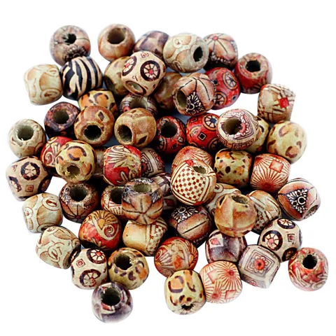 Wooden Beads 12mm Mixed Round