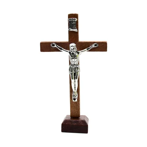 Wood Cross Crucifix Statue