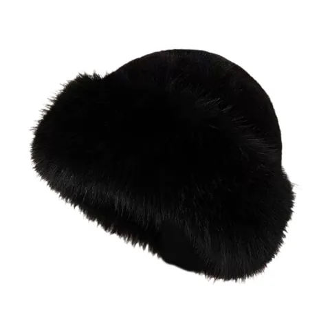 Faux Fur Hat Black