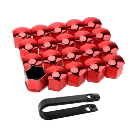 Wheel Nut Caps 17mm Red