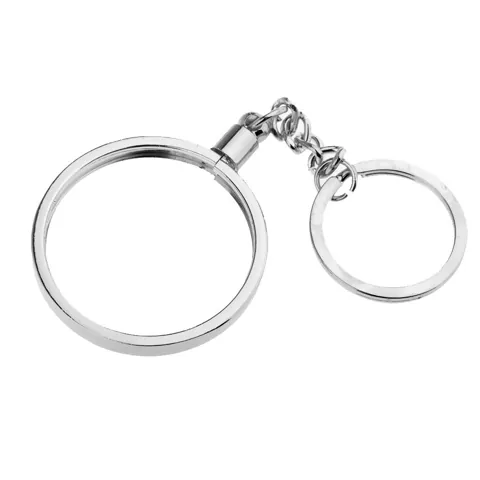 Coin Keyring Pendant Silver 40mm