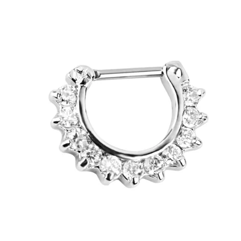 Silver Crystal Septum Ring