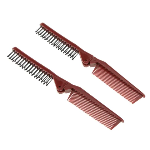 Folding Hair Brush Wine Red