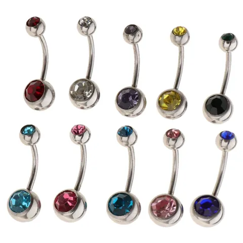 Crystal Ball Belly Ring